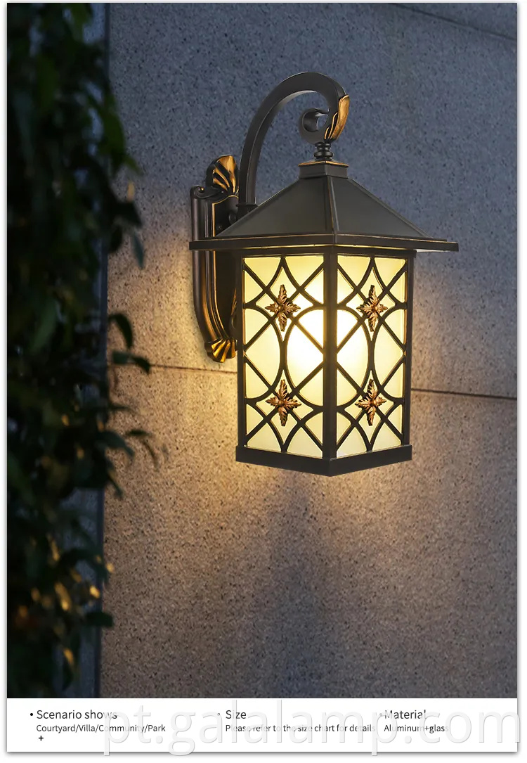 Luz de parede liderada ao ar livre europeias elegantes para casas elegantes